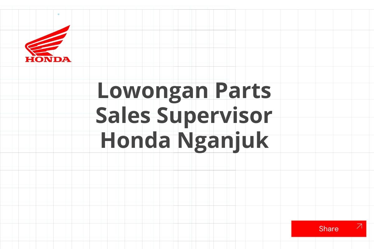 Lowongan Parts Sales Supervisor Honda Nganjuk