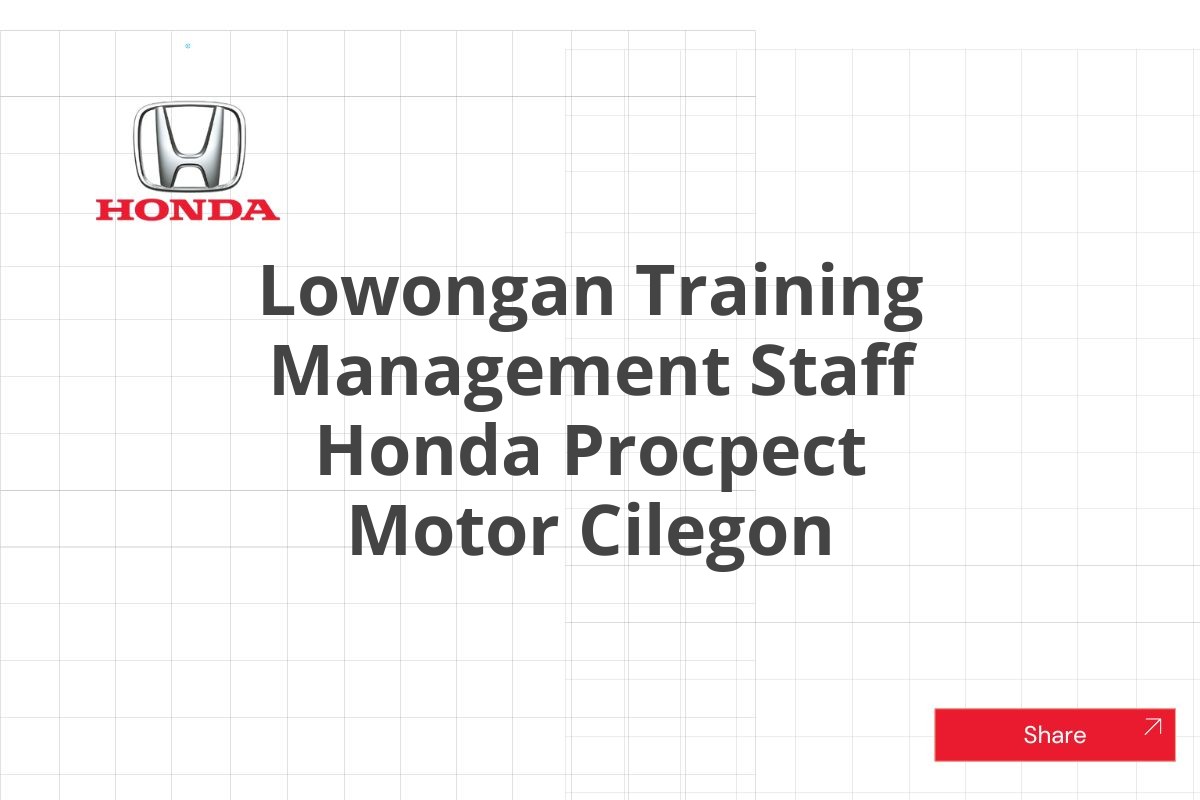 Lowongan Training Management Staff Honda Procpect Motor Cilegon