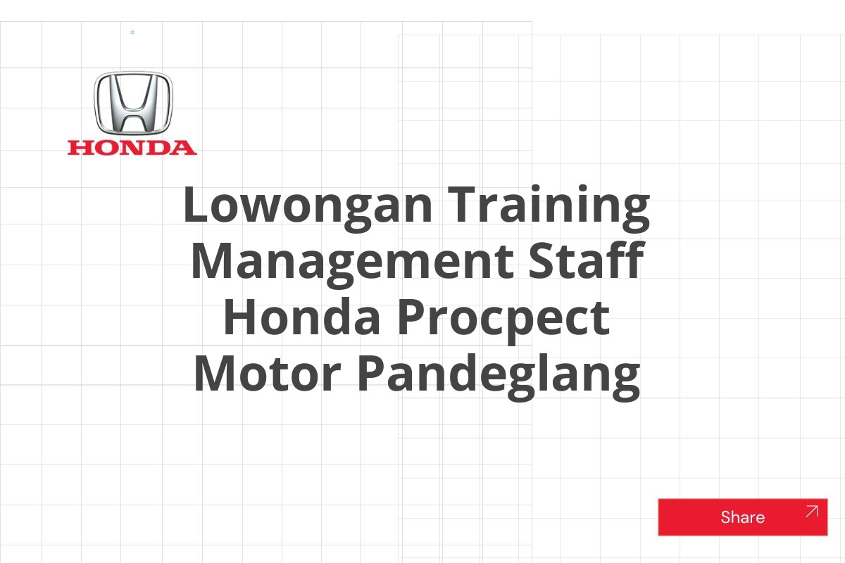 Lowongan Training Management Staff Honda Procpect Motor Pandeglang
